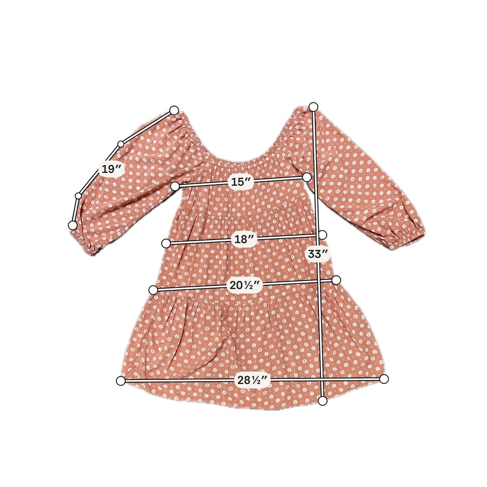 Billabong Floral‎ Tiered Mini Dress Terracotta Orange Daisy Print Medium - Picture 7 of 7